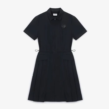 Женское платье 2023 SC, однотонная спортивная юбка с лацканами на талии, приталенное платье с коротким рукавом и длинной юбкой 5