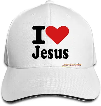 Бейсболка Регулируемая Подходит для мужчин и женщин Низкопрофильная шляпа Солнцезащитная шляпа I Love Jesus Бейсболки с принтом Мужская повседневная кепка 5