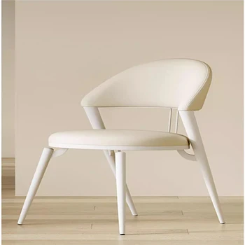 Белые Современные стулья Обеденный акцент Nordic Lounge Chair Accent Recliner Кресло-качалка для гостиной Sillas De Comedor Украшение комнаты 2
