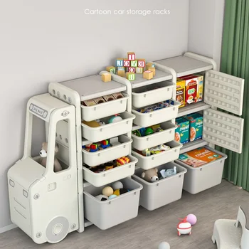 Стеллаж для хранения детских игрушек, полка-органайзер, Книжный шкаф большой емкости, Мультяшный шкаф для хранения, детский шкаф для хранения
