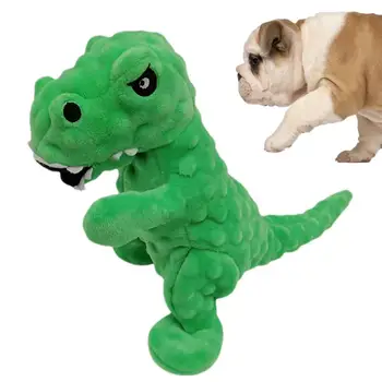 Динозавр Пищащая игрушка для собак Интерактивный Плюшевый Динозавр Жевательная игрушка для собак Прочный Плюшевый Динозавр Пищалка для щенков для собак Забавные милые игрушки 2
