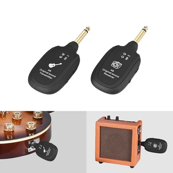 Гитарная беспроводная система акустической передачи 20 Гц-20 кГц Перезаряжаемый передатчик-приемник для баса-гитары 5