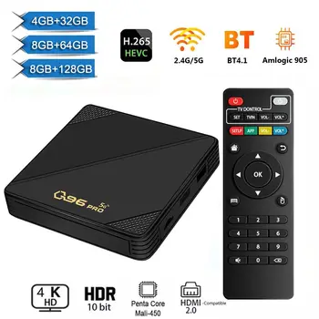 Q96 PRO Smart TV Box Android 10,0 Amlogic S905L Четырехъядерный 2,4 G/5G Двойной WIFI Bluetooth 4K телеприставка 8 ГБ + 128 ГБ Медиаплеер 9