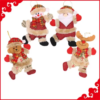 2024 Веселые Рождественские украшения Рождественский подарок Санта Клаус Снеговик Елочная игрушка Кукла Повесьте Рождественские украшения для дома Новогодний декор 6
