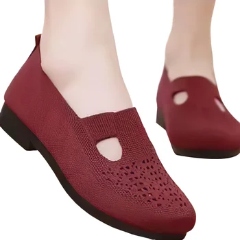 Женская повседневная обувь для ходьбы, мягкие кроссовки с круглым носком, кроссовки для офиса, домашняя уличная одежда 5