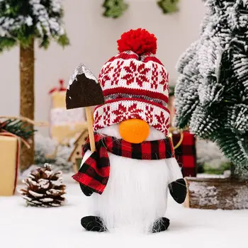 Фигурка рождественского гнома ручной работы, рождественский орнамент в виде гнома, Очаровательные плюшевые украшения с большим носом и длинной бородой для праздника 2