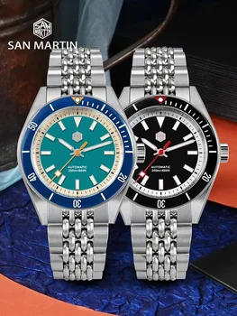 San Martin Новые Автоматические Мужские Механические Часы NH35 39,5 мм Diver Watch Модные Роскошные Сапфировые Водонепроницаемые 200 м SN0115 Reloj 10
