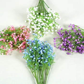 3шт искусственных цветов из детского дыхания, белые букеты гипсофилы, настоящие цветы для украшения дома на свадьбу 5