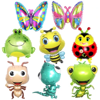 Насекомое, лягушка, улитка, бабочка, семизвездочная божья коровка, воздушный шар из алюминиевой пленки, муравей-богомол, геккон, пчела, воздушный шар для вечеринки 12