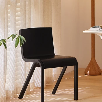 Скандинавские обеденные стулья, современный массив дерева, Черный ресторан, Минималистичный офисный стул, Дизайнерская домашняя мебель для салона 1