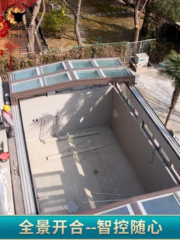 Электрическая крыша, стеклянная крыша, солнцезащитный козырек, убирающаяся складная, настраиваемая автоматическая интеллектуальная мобильная солнечная комната 8