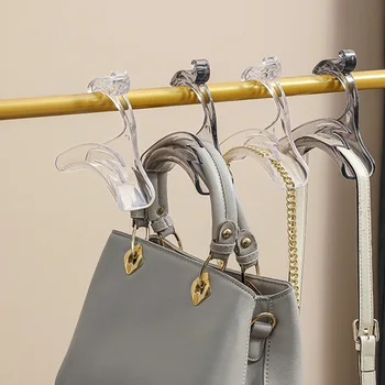 Вешалка для сумок прозрачного цвета в форме лебедя, Многоцелевой Держатель для сумок многоразового использования, Шкаф для одежды, Крючок для крышек сумок