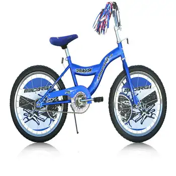 20 дюймов. Велосипедный тормоз с рамой BMX S-Type, цельная рукоятка, хромированные диски, шины для велосипеда, синий 12