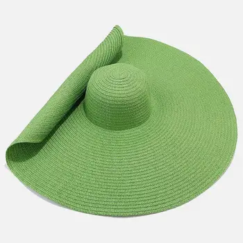 Соломенная шляпа с большими широкими полями, женские пляжные шляпы, Большие женские шляпы, Лето 2023, Защита от ультрафиолета, Складная солнцезащитная кепка, солнцезащитная шляпа 11