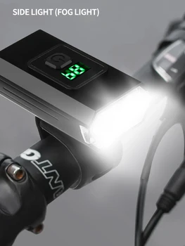 Обновление 2023 года Светодиодный велосипедный фонарь USB Перезаряжаемый Цифровой электронный дисплей MTB Горный шоссейный велосипед Передняя лампа Фонарик Велоспорт 3