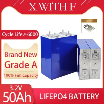Перезаряжаемые батареи Lifepo4 3,2 В 50Ач Совершенно Новый элемент для хранения солнечной энергии DIY Аккумуляторная батарея 12V 24V 48V Cell Power Bank 11
