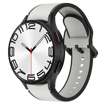 Официальный ремешок 1: 1 для Samsung Watch 6/5/4 44 мм 40 мм Watch5 Pro 45 мм Спортивный Силиконовый Ремешок Galaxy Watch 6-4 Classic 42 мм 43 мм 47 мм 15
