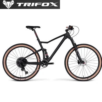 Горный велосипед TRIFOX из углеродного волокна, амортизирующий дисковый тормоз, 29-дюймовая рама MTB с полной подвеской, Внедорожный велосипед с переменной скоростью вращения