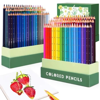 Набор цветных карандашей Arrtx Artist 126 с защитной вертикальной вставкой Box Organizer Премиум Мягкие грифели яркого цвета для рисования 4