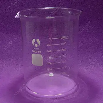 Стеклянный стакан объемом 3000 мл, 3 л низкой формы, с горловиной, боросиликатная посуда 10
