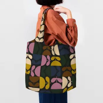 Orla Kiely, сумка для покупок с несколькими ножками, абстрактные скандинавские холщовые сумки через плечо, вместительные сумки 5
