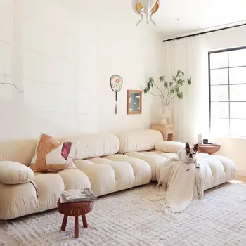 Фабрика домашней мебели Фошань проектирует современный роскошный модульный диван-кушетка для гостиной, Бархатные диваны 9