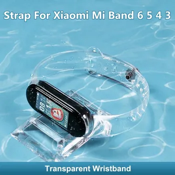 Для Xiaomi Mi Band 6 5 4 3 Сменный браслет для часов с прозрачным силиконовым ремешком для Xiaomi Mi Band5 Band6 MiBand 4 6 5 Correa 2