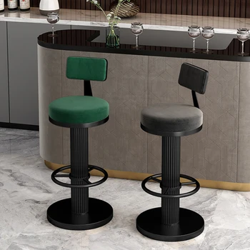 Современные роскошные барные стулья для кухни, Вращающиеся в гостиной, Регулируемые по высоте Барные стулья Скандинавского дизайна, Высокая мебель Cadeira SR50BC 8
