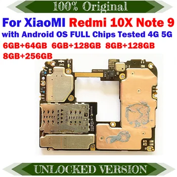 Для Xiaomi Mi Redmi 10X5G Note 9 Hongmi Note9 с Платной Платой ROM Circuits Card 100% Оригинальная Рабочая Материнская плата 12
