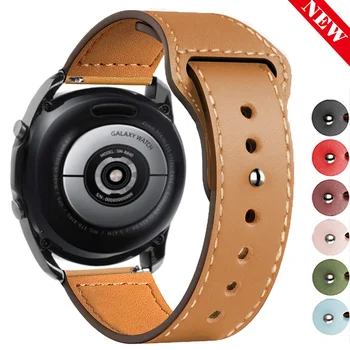 20мм 22мм Кожаный Ремешок Для Samsung Galaxy watch 5/6/pro/4/classic 44мм 40мм Active 2/3/S3/Huawei GT-2-Pro Часы-браслет с 4 ремешками 2