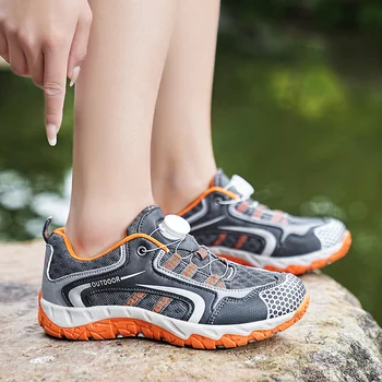 Летняя уличная быстросохнущая спортивная обувь для пеших прогулок, женские повседневные кроссовки с вращающимися шнурками, женская нескользящая обувь для скалолазания 4
