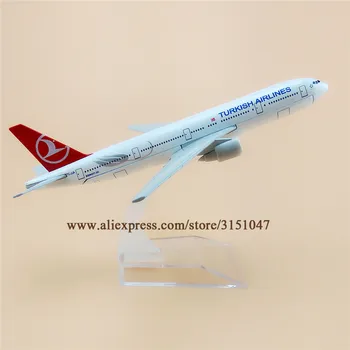 Сплав металла Air Turkish Airlines Модель самолета B777 Turkish Boeing 777 Airways Модель самолета, изготовленного под заказ, детские подарки 16 см 2