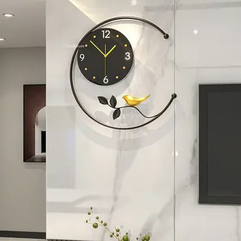 Скандинавские металлические бесшумные настенные часы для мебели в гостиной Настенные часы Дизайнерские Декоративные бытовые настенные часы для столовой 16