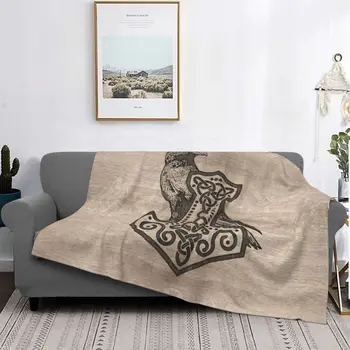 Одеяла Mjolnir The Hammer Of Thor с флисовым текстильным декором Viking, легкие тонкие пледы для постельного белья, коврик для дивана