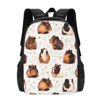 Незаменимый дизайн с рисунком морской свинки, рюкзак, школьные сумки, морские свинки, домашние животные, Милые грызуны, животные, окрашенные золотом 4