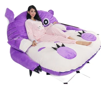 Благородный фиолетовый матрас Тоторо, ленивый диван и комфортные коврики Татами, прекрасный креативный диван-кровать для маленькой спальни. Кресло 4