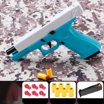 Игрушечный пистолет Glock, пистолет с мягкой пулевой оболочкой, выбрасывающий пенопластовый дротик, стрельба из бластера Для взрослых, детей и девочек, игры в стрелялки на открытом воздухе 2