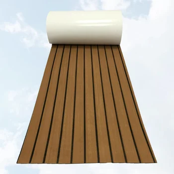 Настил Морской настил из тикового дерева, нескользящий самоклеящийся коврик для настила палубы для плавательного бассейна яхты RV 1