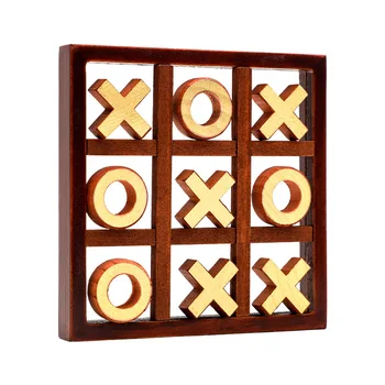 Игрушка-головоломка крестики-нолики XO Chess Деревянная двойная битва Взаимодействие родителей и детей 9