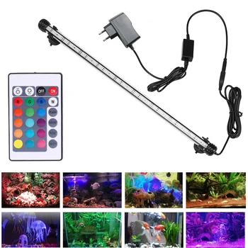 RGB Аквариумный светильник 19-49 см с дистанционным управлением, лампа для дайвинга, Красочная лампа 90-260 В, лампа для растений, аквариум для рыб, незаменимое использование в качестве амфибии