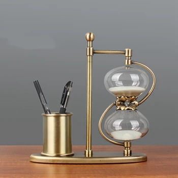 Держатель ручки Песочные часы Таймер Креативное украшение для дома Офисный стол Украшение кабинета 15 минут 2