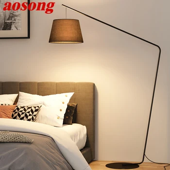 Торшер AOSONG Nordic Black для рыбалки, современная семейная гостиная Рядом с диваном, креативный светодиодный декоративный светильник 2