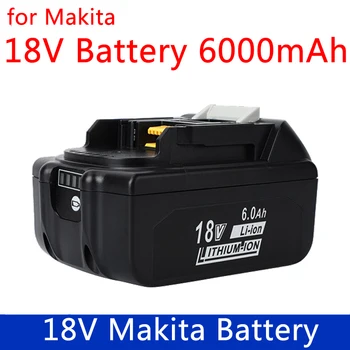 100% Оригинальный Аккумулятор Makita 18V Makita 6000mAh Для Электроинструментов со Светодиодной Литий-ионной Заменой LXT BL1860B BL1860 BL1850 12