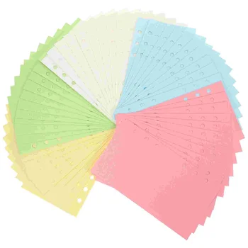 100 листов бумаги с отрывными листами на 6 отверстий, переплет A6, Блокнот с цветной подкладкой, Пустые кольца для заполнения блокнота формата А5 6
