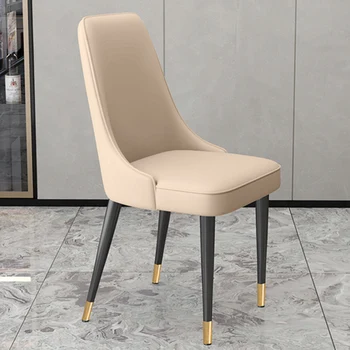 Роскошные Современные обеденные стулья, Кожаные, Протираемые Обеденные стулья скандинавского дизайнера, Уникальная мебель для дома в ресторане Silla Comedor 5
