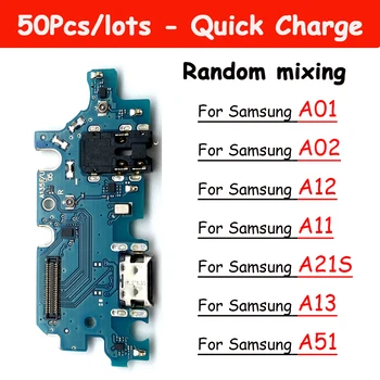 50шт, Протестированное USB Micro Зарядное Устройство Порт Зарядки Док-разъем Платы Flex Для Samsung Galaxy A01 Core A02 A02S A03 Core A11 A12 A21 14