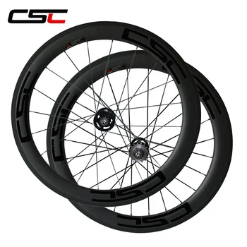 CSC carbon колесная пара велосипеда с фиксированной передачей шириной 25 мм U-образная форма 60 мм Решающие карбоновые велосипедные колеса sapim cx ray со спицами 3