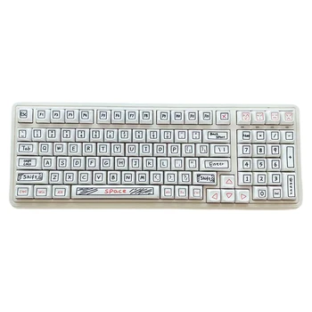 125 клавиш / набор клавишных колпачков XDA с высокой граффити Механическая клавиатура Keycaps Замена макета своими руками для аксессуаров механической клавиатуры 10
