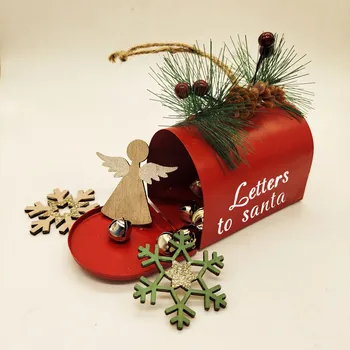 Рождественский подвесной дизайн почтового ящика Простая установка, высококачественное железо для вечеринки, изысканное рождественское украшение 15