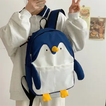 Рюкзаки Детские сумки в форме пингвина Практичная Простая Милая Модная Забавная Новая модель Креативный Удобный цветной блок 5